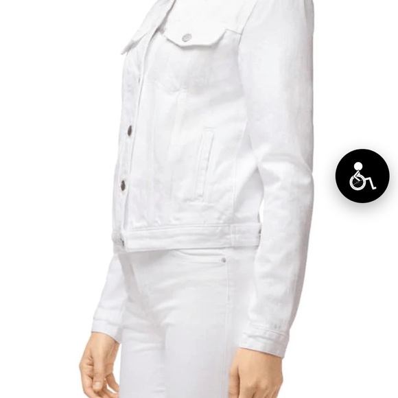 Brand "Harlow" white shrunken denim jacket. Size XS - Picture 2 of 7